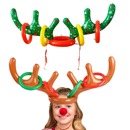 圣诞节驯鹿鹿角充气套圈投掷玩具平安夜亲子互动同事游戏活动道具