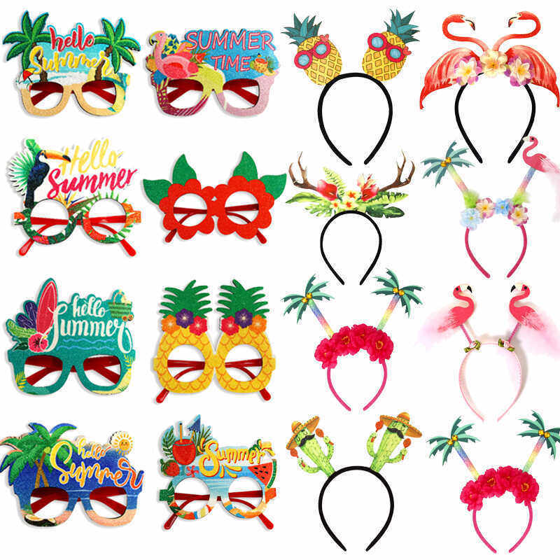 夏威夷火烈鸟菠萝椰树眼镜发箍