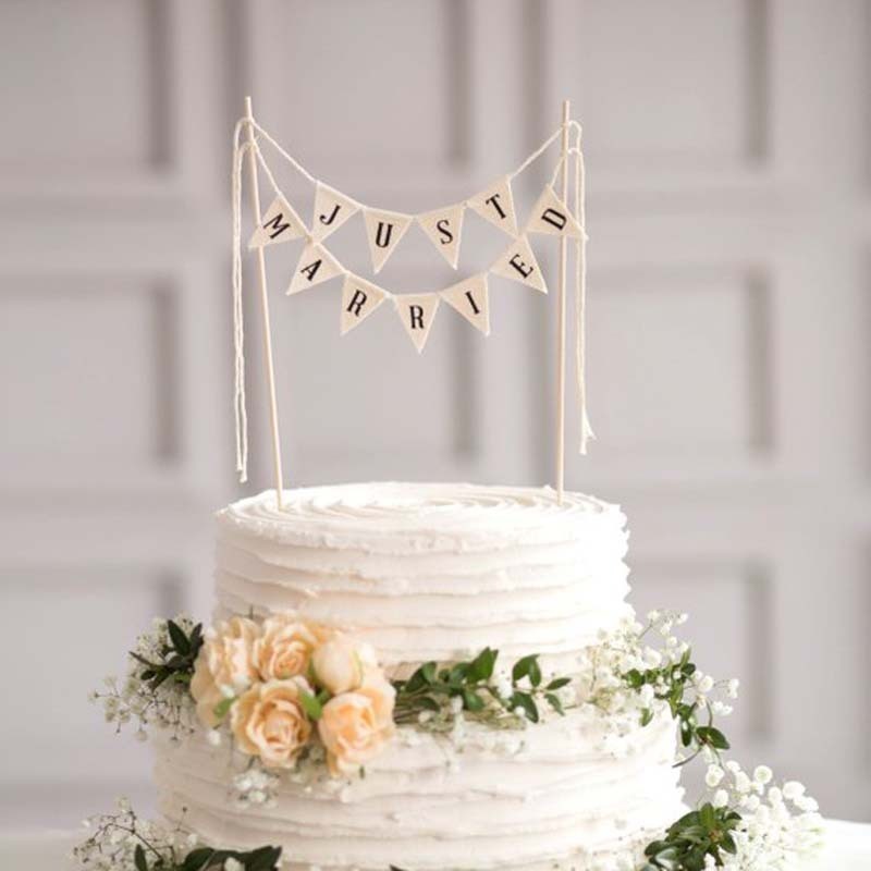 森系结婚蛋糕插牌布艺insins网红