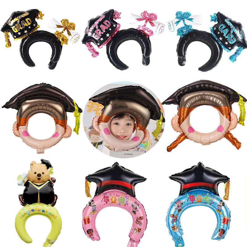 毕业季发箍拍照气球幼儿园气球