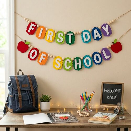 开学季幼儿园教室字母拉旗彩旗