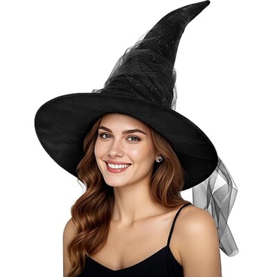 万圣节派对黑色女巫师帽