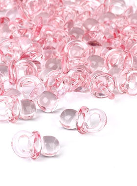 50个粉蓝色baby boy girl迎婴派对装饰可爱小奶嘴baby shower装饰