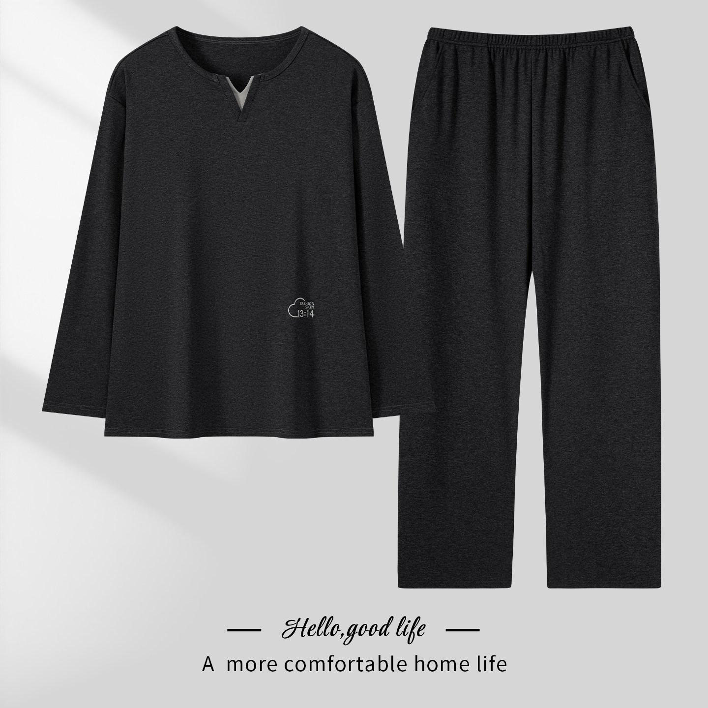 男士睡衣春秋季纯棉长袖宽松可外穿家居服套装2026新款青年套头