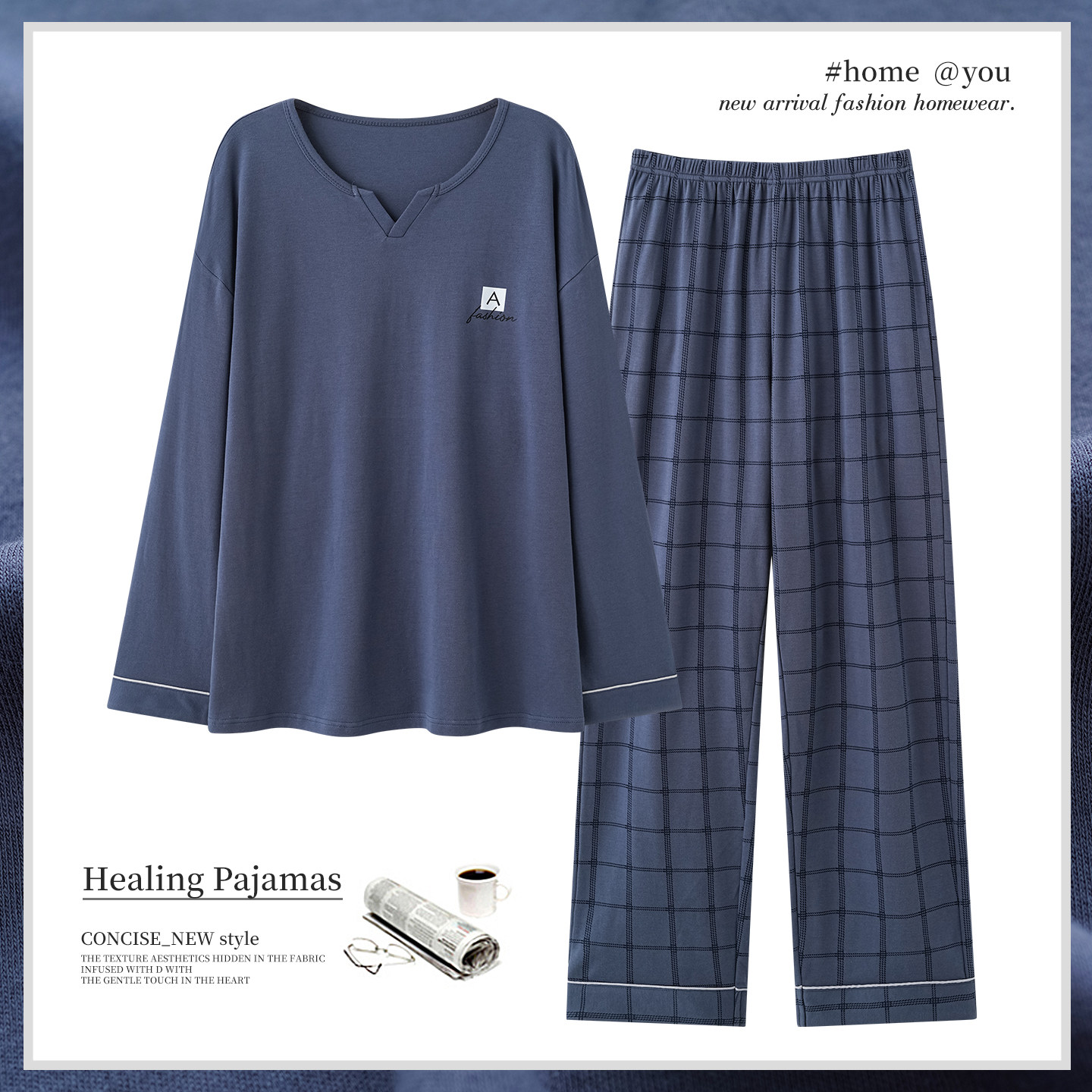 睡衣男款纯棉2026新款春季全棉宽松套头长袖长裤家居服套装男四季