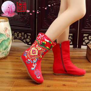 中国风民族风绣棉靴价格 中国风民族风绣棉靴图片 星期三