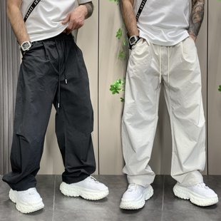 宽松痞帅设计感百搭男士 2025年秋季 休闲裤 速干直筒宽松运动裤 新款