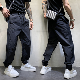 潮牌工装 户外刺绣哈伦小脚裤 休闲裤 韩版 男宽松束脚运动裤 2024春季