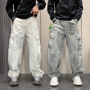 宽松工装 裤 百搭设计感男款 美式 休闲裤 新款 时尚 潮 复古高街痞帅秋季