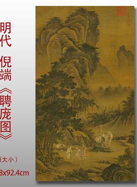 明倪端聘庞图古代人物画字画