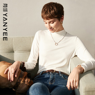 修身 颜域半高领长袖 2020秋冬新款 薄女装 套头内搭毛衣 针织打底毛衫