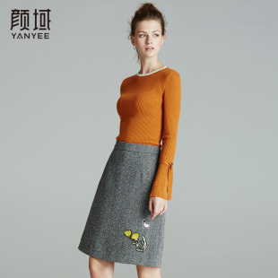 品牌女装2022冬季新款圆领条纹修身打底衫加厚毛衣长袖针织衫