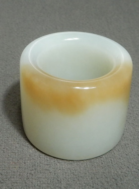 且末料糖白玉22mm男戒指扳指