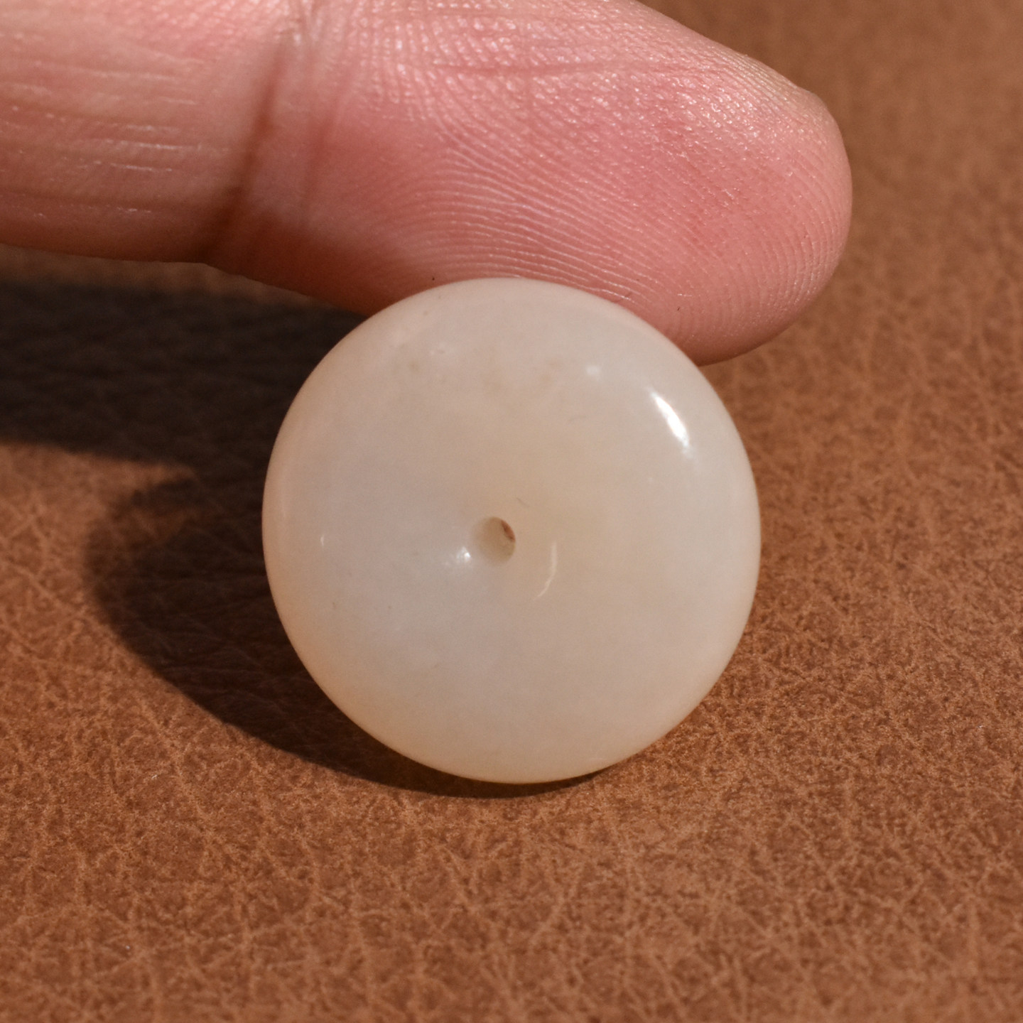 玉禧珠宝天然和田玉新疆且末细腻油润蜂蜜糖白玉平安扣吊坠送礼Q