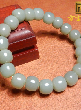 方言和田玉碧玉粉青无结构手串