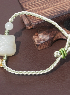 方言青海料冰底温润白玉编织手串