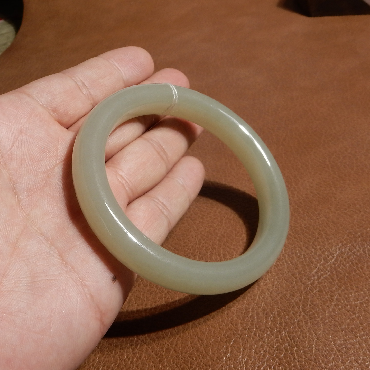 玉禧珠宝天然和田玉青海老料晴水色温润细腻内径59MM手镯送礼A