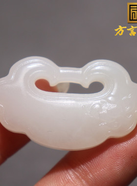 火爆方言精品和田玉佩戴青海老坑料冰底高透白玉平安锁吊坠挂件O2