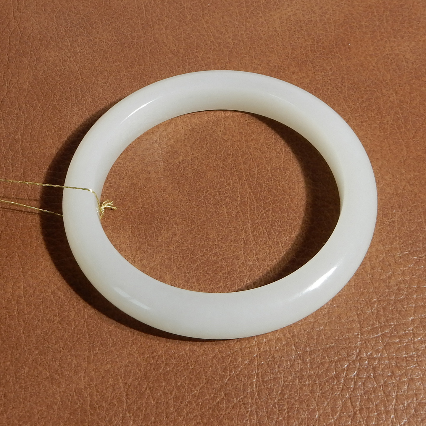 玉禧珠宝天然和田玉新疆且末老料细无结构羊脂白玉55MM高品手镯Q