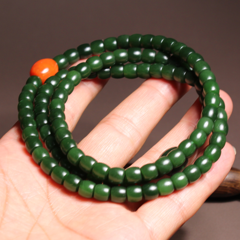 戈壁碧玉6mm老型珠项链玉手链
