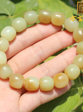 市场价2万元现2980元回馈新疆且末料细润糖白玉12mm老型珠手串A6