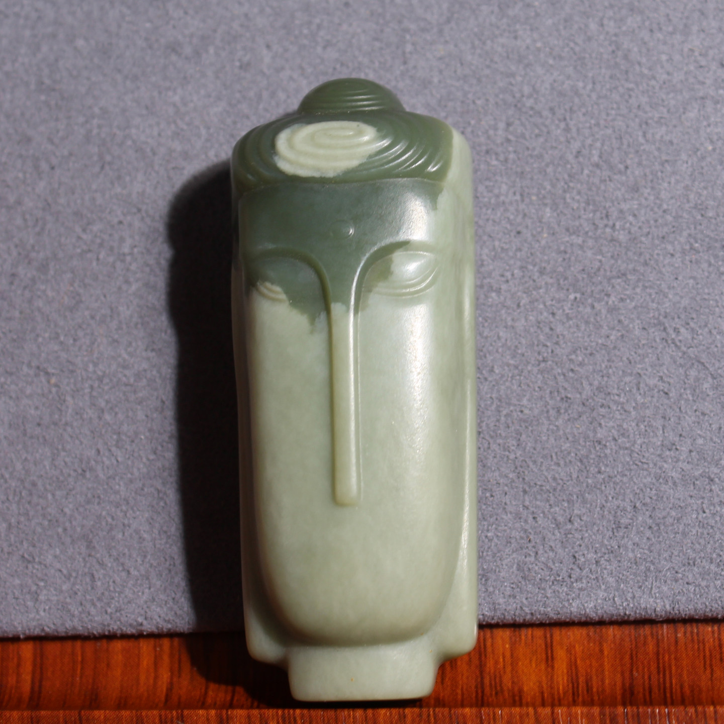 玉禧珠宝精品新疆和田玉绢丝状双色沙枣青籽料悟道吊坠温润油糯A1