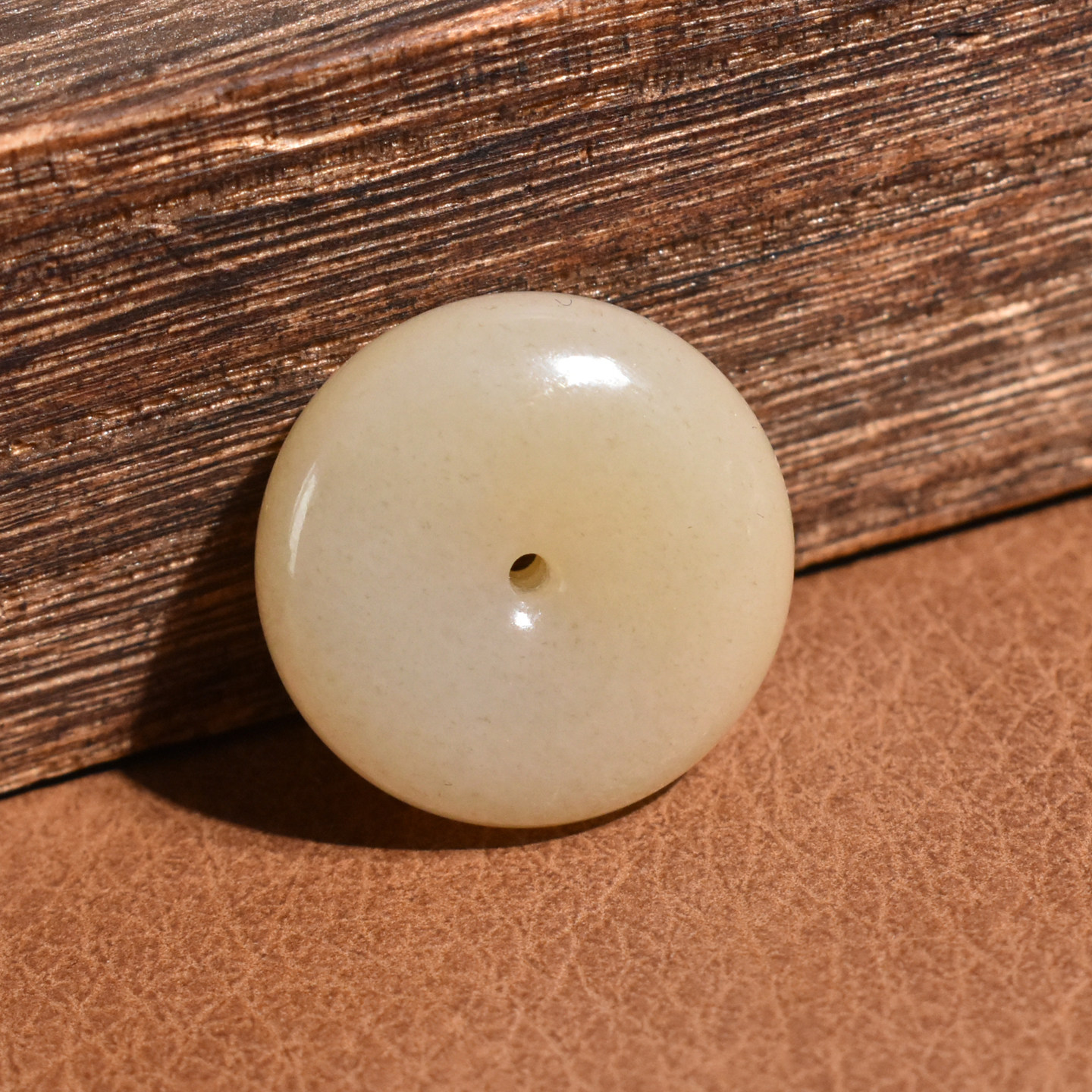 玉禧珠宝天然和田玉新疆且末细腻油润蜂蜜糖玉平安扣吊坠挂送礼Q