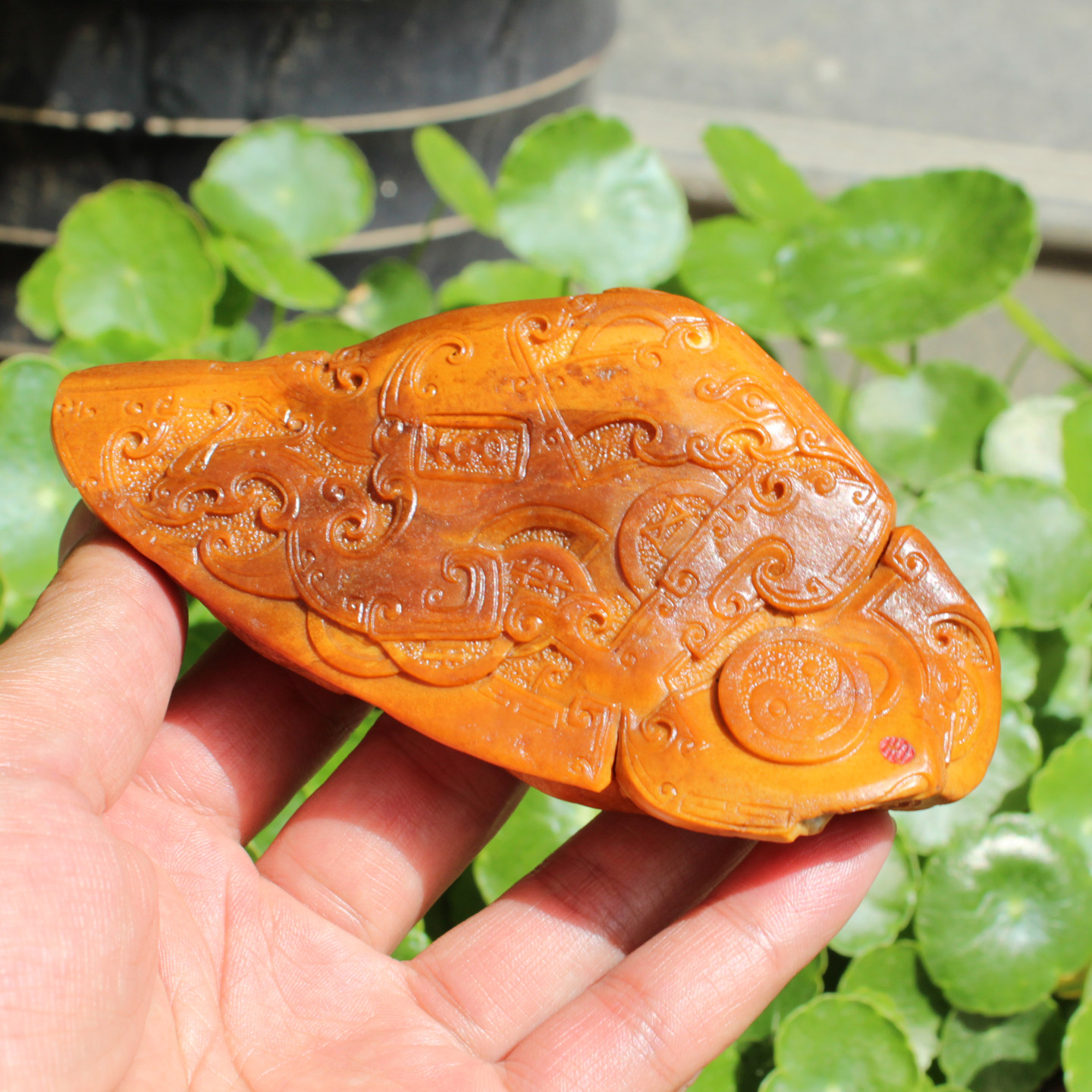玉禧珠宝和田玉精品收藏级老熟黄沁黄玉籽料锦灰堆把件玉石摆件W1