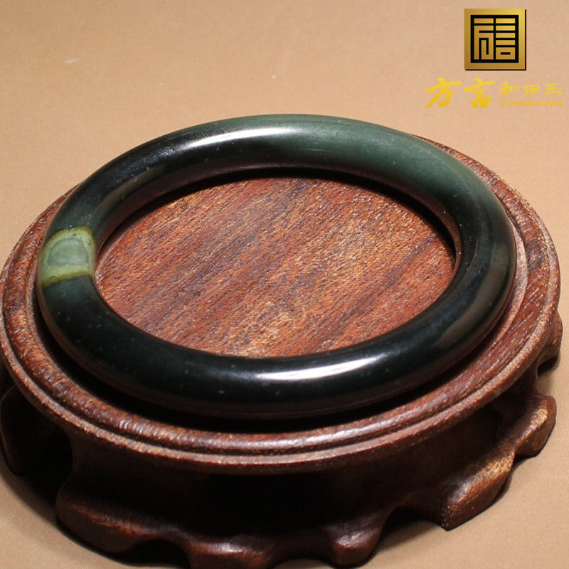 方言稀缺新疆细腻油润塔县牛毛纹塔青西瓜皮西瓜肉胖圆条饰手镯a2