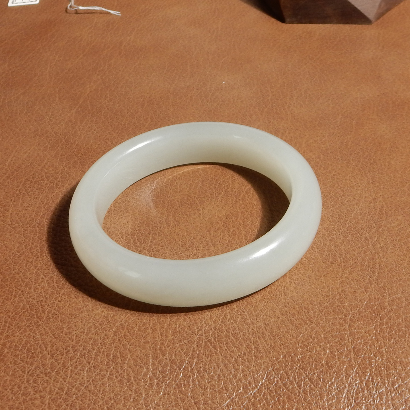 玉禧珠宝和田玉天然青海料冰透高青白玉温润细腻内径58mm玉手镯A