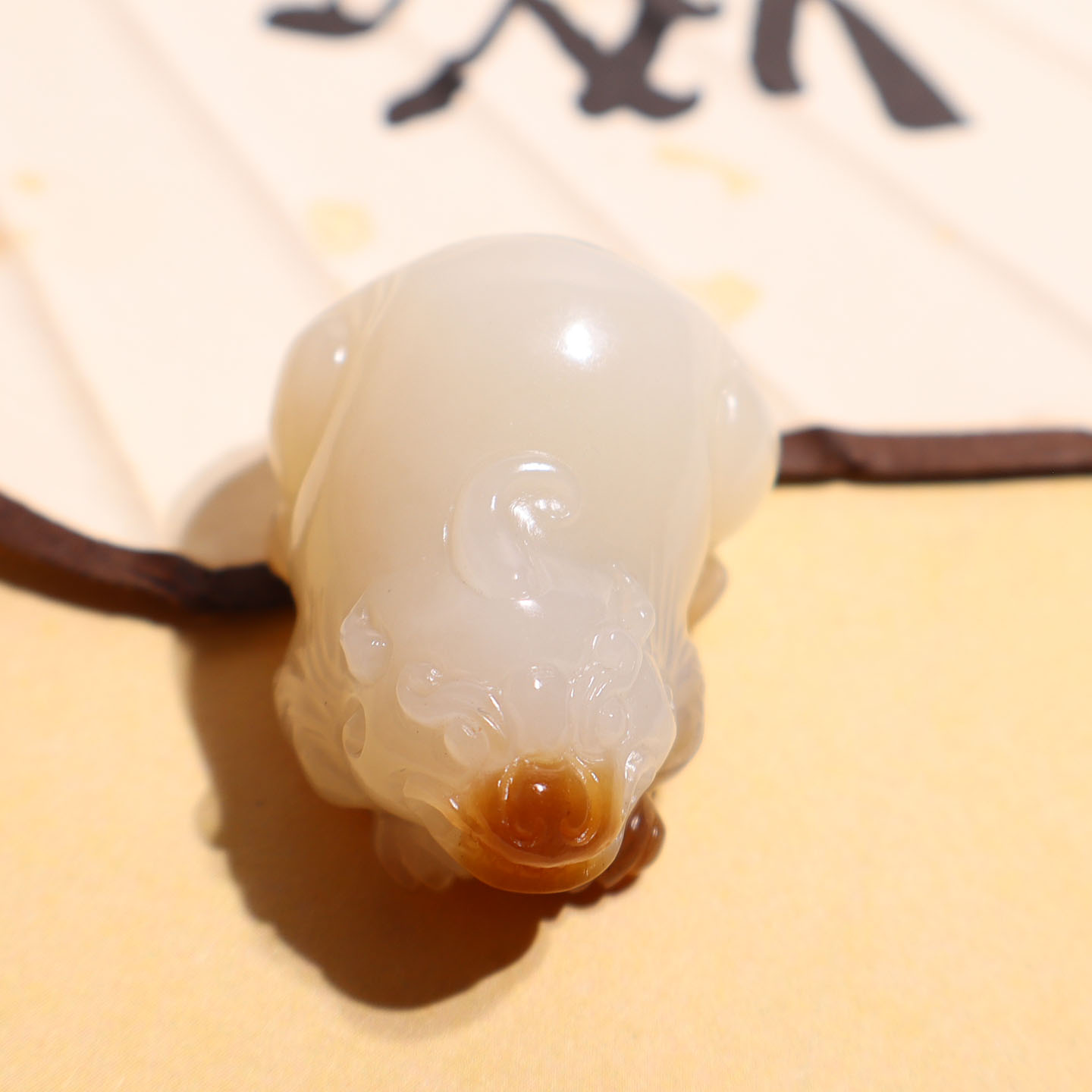 玉禧珠宝精品和田玉新疆细腻油糯且末老坑料红糖玉貔貅吊坠挂件A9