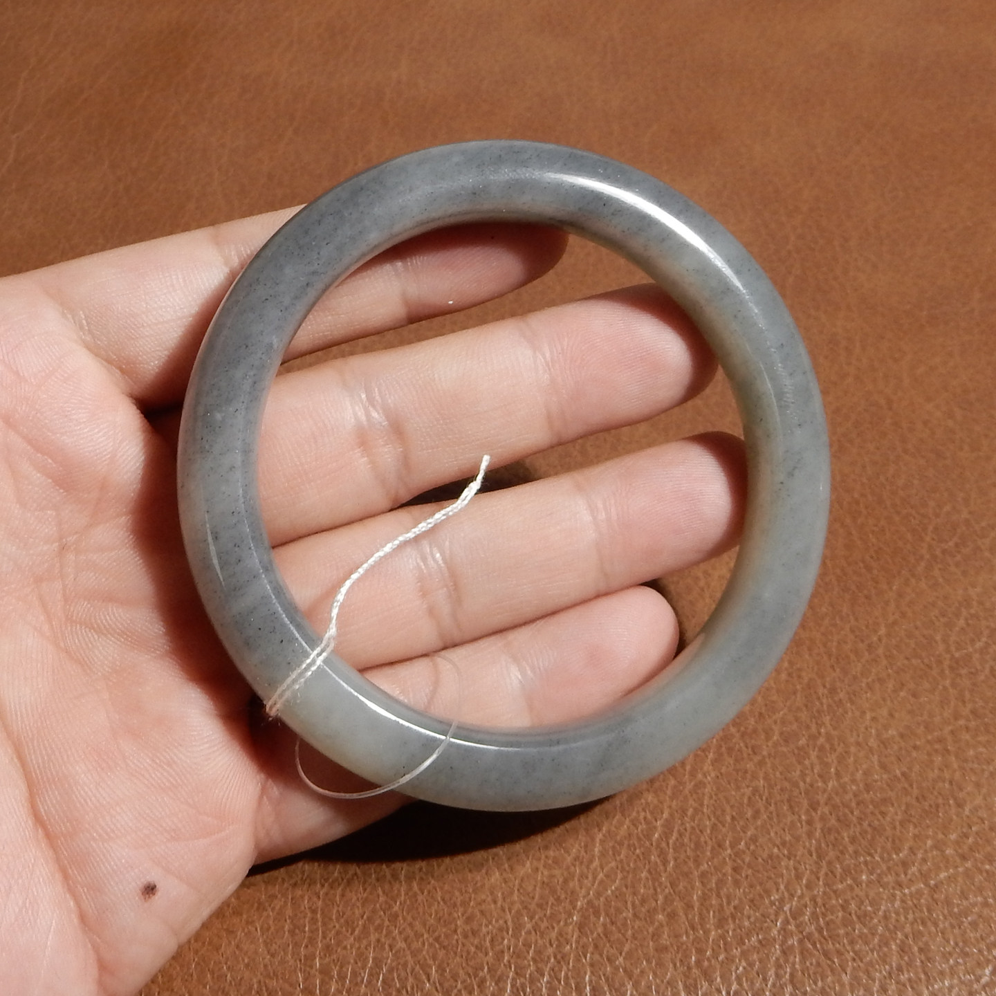 玉禧珠宝新疆油润细腻和田玉点墨青花意境籽料57MM手镯送礼Q