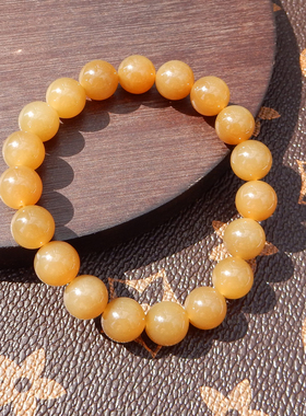 新疆糖玉黄金糖色10mm圆珠手串