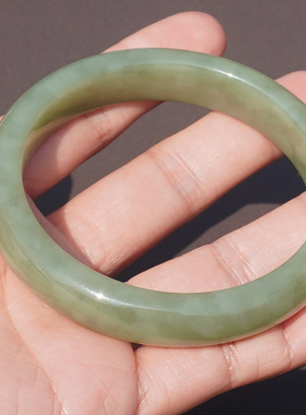 方言和田玉高脂高糯青黄口料手镯