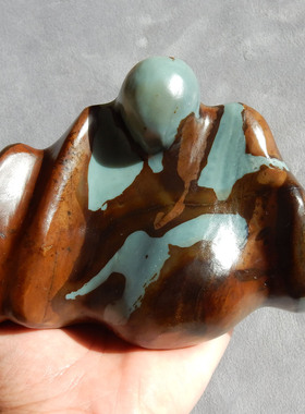 亏本出方言和田玉镇店鹿皮蓝色蓝玉原生籽料异型意境原石摆件w1