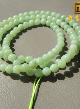 秒杀方言品牌珍藏级俄珍稀翠色名品翠色玉直径6mm108颗圆珠项链R