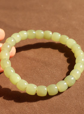 新疆油润若羌青黄口8mm直切手串