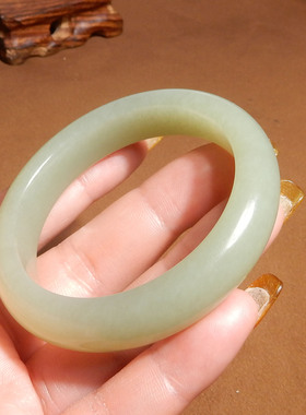 放漏方言和田玉特惠精品新疆且末老坑料蓝色基调内径52mm手镯X3