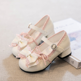 真皮女童小皮鞋儿童公主鞋春季2026新款单鞋小女孩高跟鞋洛丽塔鞋