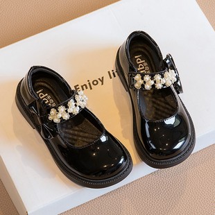 真皮女童皮鞋2026春秋小皮鞋单鞋英伦演出女孩黑色软底儿童公主鞋
