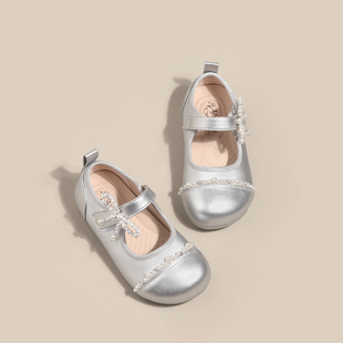 真皮女童公主鞋儿童鞋子2026新款春季皮鞋女孩单鞋软底配裙子洋气