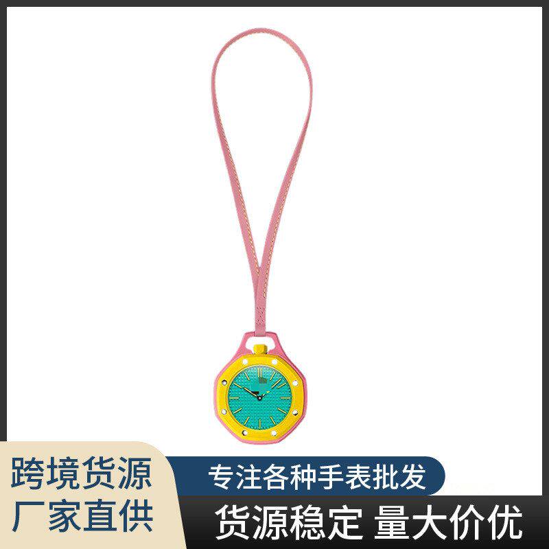 男手表塑料表镜酒桶形橡胶表壳国产腕表43mmPU表带15mm普怀表挂表