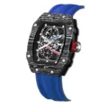 Carbon Fiber Pattern-Nylon Belt-Black Shell Black Surface Blue Belt