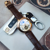 日本机芯手表男士 机械表全自动陀飞轮镂空防水高档多功能日月星辰