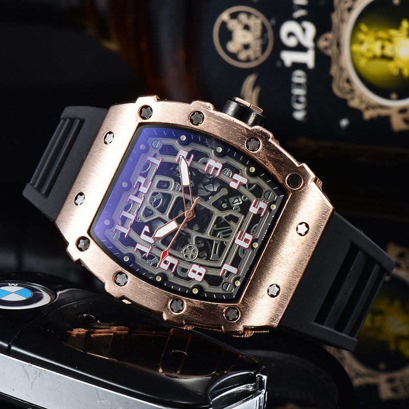 thumbnail for Rm New Fashion Hollow-Out Business Men's Automatic Watch High-End Stylish Barrel-Shaped Personalized Watch for Men