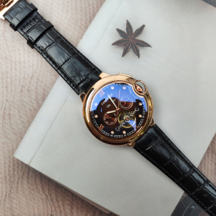 带钻夜光缕空飞轮全自动机械手表多功能年月日星期男士休闲商务表