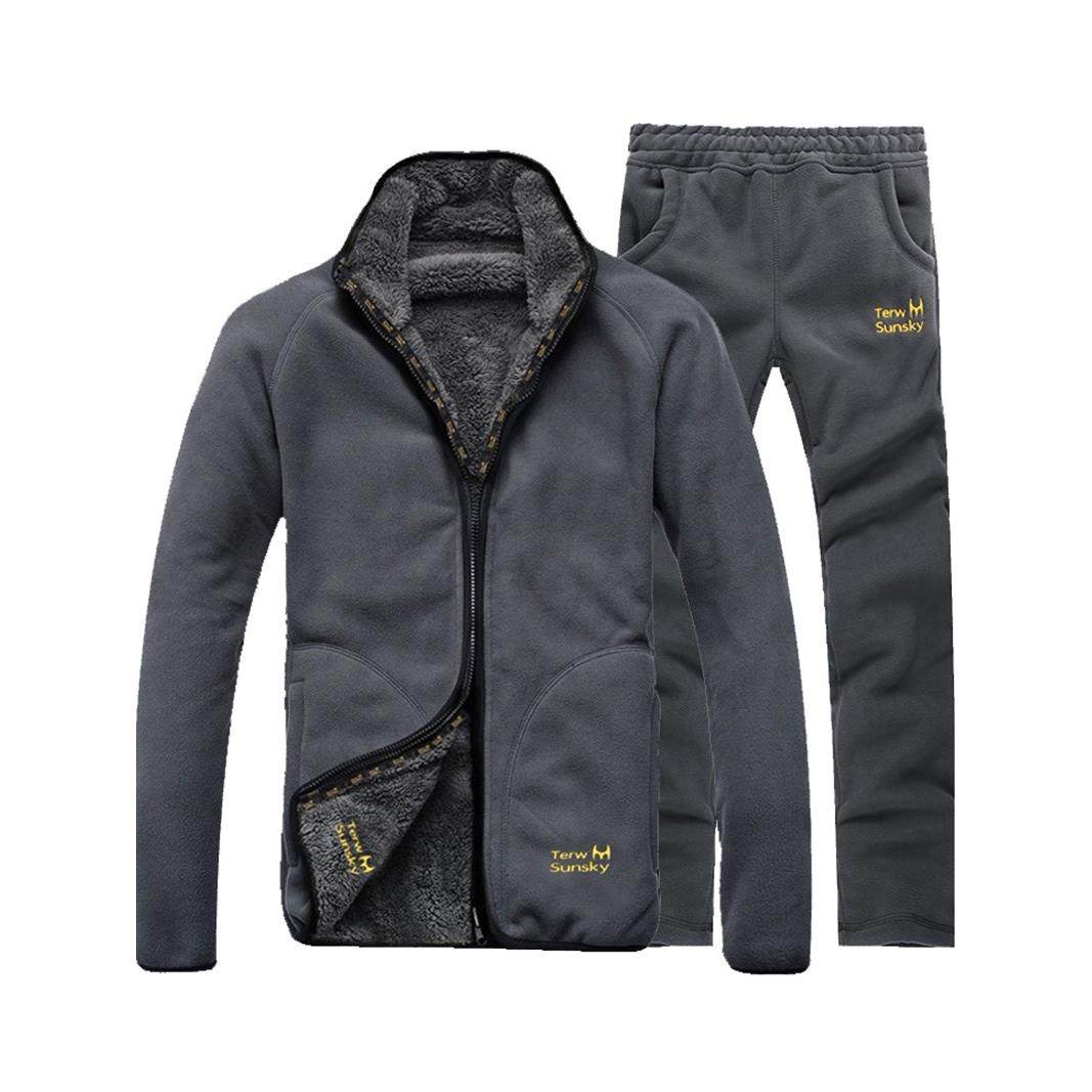 高档可外穿家居服男士秋冬款加厚加绒珊瑚绒睡衣冬季冬天套装男款