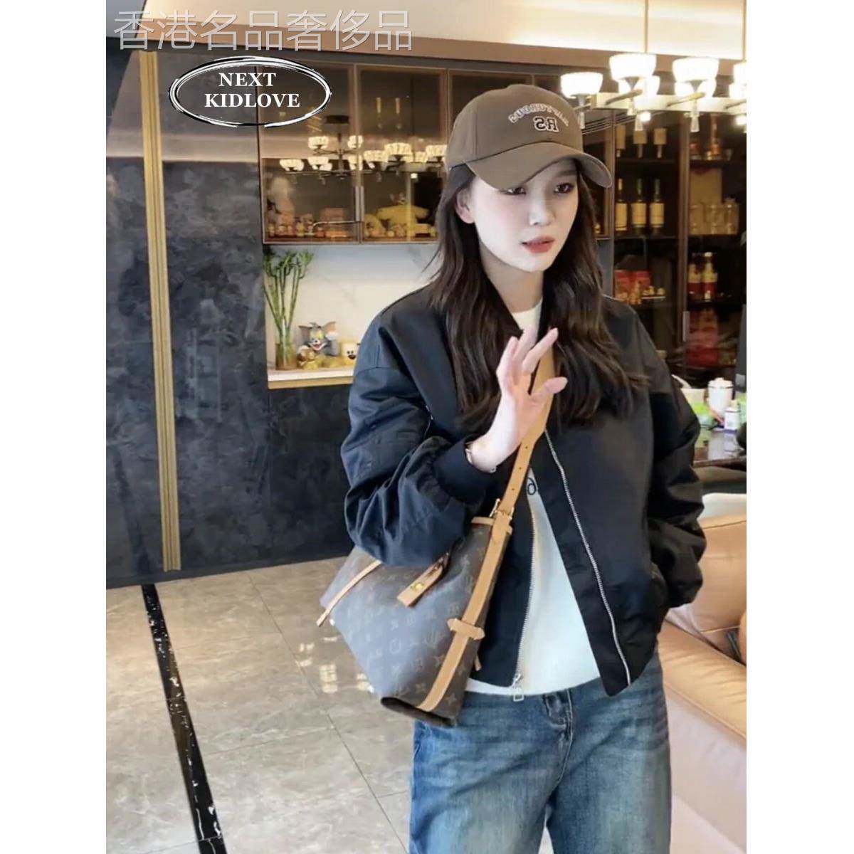 香港欧货短款黑色棒球服外套女2025春款休闲减龄飞行员夹克上衣潮