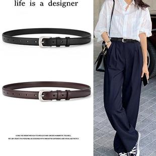 黑色皮带女款配牛仔裤真皮高级感腰带女士2025新款装饰配阔腿裤带