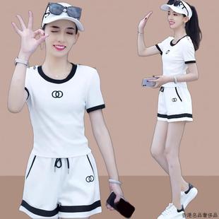 简约休闲睡衣套装 高档品牌可外穿家居服女款 短裤 夏季 夏天纯棉短袖